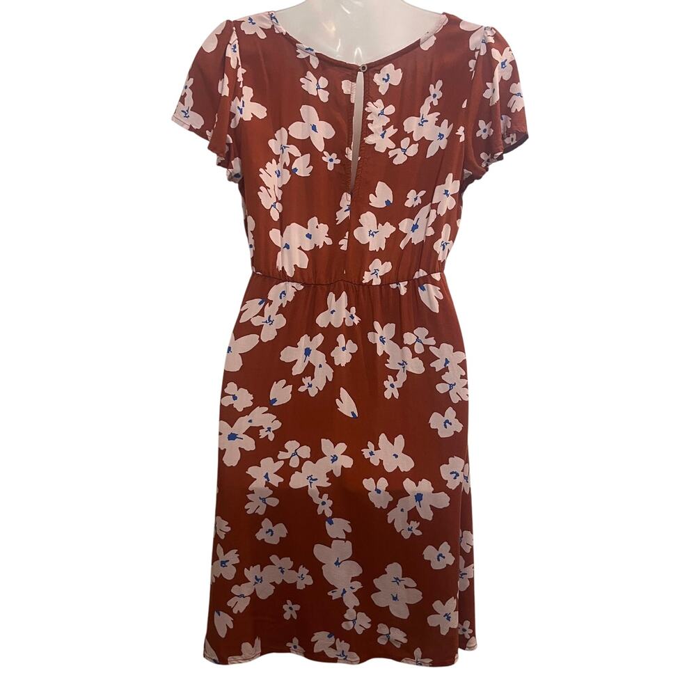 My Michelle V-Neck Casual Boho Above The Knee Floral Summer Dress Orange Medium - Picture 2 of 6